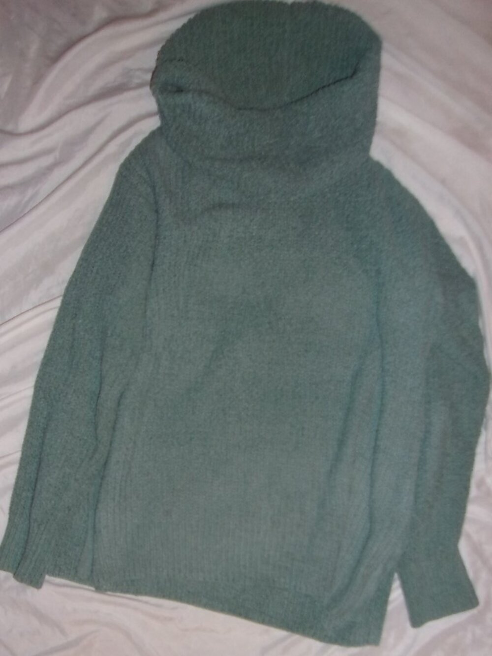 size   large green cowl neck thick  casual dress shirt womens sweater